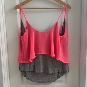 Urban Outfitters “Daydreamer LA” Brand Sheer Ruffle Overlay Tank Top